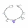 Crystal Charm ornament Bracelet Crystal from Swarovski Star moon heart shaped footprints of girl jewels 19280