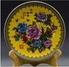 Chinese Famille Rose Porcelain Hand-painting Peony Plate w Qing Qianlong Mark