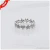 Compatível com anel de joias Pandora anéis de prata margarida com zircão cúbico 100% joias de prata esterlina 925 inteiras DIY KKA1951286n