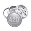 Aircraft Aluminium Legeringskvarn 420 Logo Herb Grinders för torra örtökningsverktyg 4 lager 63mbback / guld / silve högkvalitativ kryddor