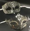 Metal Filigree Rhinestone Venetian Masquerade Couple Mask Pair Ball Event Wedding Party Mask Lot Costume MEN WOMEN230M