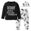 2018 Newborn Baby Boys Girls Clothes Set Spring Autumn Winter Cotton Long Sleeve Letter Daddy And Mommy Tops+Pants+Hat Toddler Kids Clothing