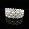 Clair mariée blanc strass perles extensible chaîne Vintage bal mariage fête Bracelets bijoux de mariée accessoires une pièce