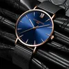 ONTHEEDGE acier inoxydable bracelet milanais montre hommes or Rose appliqué index japon mouvement à Quartz heure précise montre homme