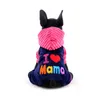 Ny kärlek Mama Papa kläder Dlyamalenkih hundar rosa blå vinter varma husdjur katter kostymer produkter för Yorkie Terrier Dachshund