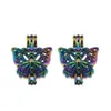 10 -st regenboog kleur vlinderparel kooi kralen kooi medaillet hanger Essentiële oliediffuser diy sieraden medaillon voor oesterparels