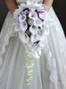 Perla artificial y cristal ramo nupcial novios marfil marfil broche bouquet noiva en cascada en cascada de boda en cascada de boda3148609