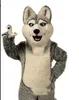 2018 Hoge Kwaliteit Fancy Gray Dog Husky Hond met het uiterlijk van Wolf Mascotte Kostuum Mascotte Volwassen Cartoon Karakter Feest Gratis Verzending