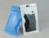 100pcs azul BOPP Pearl película ziplock bolsa frontal transparente - sello de clip de cremallera de la bolsa de embalaje de plástico pearlised plástico, saco de paquete de coco