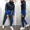 Мужские спортивные костюмы Градиент Zip Up Top Top Bottoms Jogging Joggers Gym Sweats Slim Fit New Syle3348096