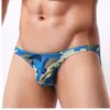 Cool été chaud hommes Sexy Nylon Bikini slips Calzoncillos sans couture sous-vêtements gai Camouflage poche Sexy hommes Lingerie slips