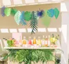 Banner Flagi 3 -metra Paper Party Bell Garland Dekoracja Bunting na urodziny Wesele Event Baby Shower Green Forest Style