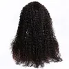 Cheveux humains malaisiens non transformés 13X4 perruques avant en dentelle couleur naturelle crépus bouclés perruques pré plckées avec des produits pour cheveux de bébé 8-30 pouces