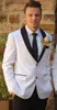 Utmärkt stil brudgum tuxedos två knapp vit sjal lapel groomsmen bästa man kostym mens bröllop kostymer (jacka + byxor + slips) nr: 1089