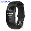 Sovo Högt blodtryck Smartband Hjärtfrekvens Monitor PPG + EKG Smart Armband Fitness Tracker Intelligent GPS Smart Wristband