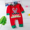 Natale neonato neonate ragazzi renna geometrica pigiama vestiti manica lunga rosso verde tuta pagliaccetto natale carino abbigliamento bambino 0-24 m