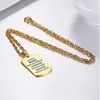 10pcs / lot Croix Dog Tag Gravé Bible Lettre En Acier Inoxydable pendentif collier Bijoux Chrétiens Baptême pour men311L