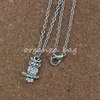 12 unids/lote plata antigua lindo búho encanto colgante collares 18 pulgadas cadenas joyería DIY A-243d