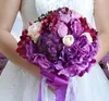 Craft Present Wedding Supplies Bröllop Europa och Amerika Charm Lila Brud Holding Bouquet