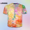 LIASOSO 2018 Estate Moda allentata Pittura ad acquerello Fiore Abbigliamento di marca Stampa 3D Maglietta uomo e donna di alta qualità SE1218