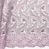 Tissu africain en dentelle française perlée, pêche, Magenta, lilas, Nigeria, dentelle suisse, cordon matériel pour fête nigériane