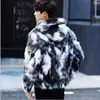 Clobee Mäns Faux Fur Coat 2017 plus storlek 4XL 5XL vinter stickade slitage päls kappor flurry långärmad faux hooded jackor j107