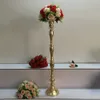 Altın düğün centerpiece koridor dekor standı, uzun ve büyük çiçek düğün masa dekor için standı best0081