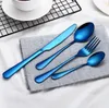 Set da 4 pezzi set di posate di posate di alta qualità cucchiaio forchetta coltello cucchiaio da tè set di stoviglie in acciaio inossidabile set di utensili da cucina