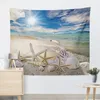 Seestern Shells Pearl Sommerthema Tapisserie Wandbehang Mandala Strand Handtuch böhmischen indischen Hippie Wandkunst hochwertige Wandteppich