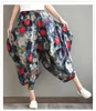 2018 Plus Size Primavera Estate Casual Vintage Pantaloni di lino in cotone Pantaloni elasticizzati a vita alta a gamba larga Harem Pantalones
