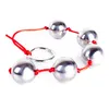 Stainless Steel 5 Balls Anal Beads with Ring Vaginal Balls Sex Toys Metal Butt Beads for Women Men Glass Adult Toys Kegel Ball