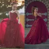 burgundy pageant dress