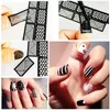 Nya exklusiva ihåliga klistermärken Nail Art Inkjetmall Hollow DIY Creative Decal Long 12 Stickers 24 stilar