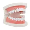 Hip Hop 14K Gold Plated Single Teeth Grills Custom Fangs Tooth Caps Vampire Fang for Halloween Party Jewelry Gift1527332
