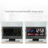 Freeshipping Cyfrowy termometr Higrometr Stacja pogodowa Budzik Wskaźnik temperatury Kolorowe Kalendarz LCD Vioce-aktywowany podświetlenie
