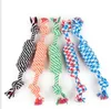 Pet Dog chews Rope Fun Pet Knot cotton ropes Toy Stripe Rope Dog cleaning teeth Toy Durable High Quality Dog Accessories