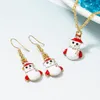 Fashion Necklace Earrings Sets Christmas Jewelry Sets Rhinestones Christmas Party Costume Decorations Xmas Gift for Women Girls