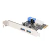 Freeshipping Desktop PCI-E a scheda di espansione USB 3.0 con interfaccia USB 3.0 Dual Ports Connettore frontale a 20 pin per Windows XP / Vista / 7/8/10