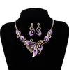 Short style necklace dripping oil color butterfly necklace earrings jewelry independent packaging fashion jewelry WQ295270653