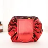 Women Mermaid Cosmetic Bags Sequins Storage Bags Mommy Diaper Bag Drawstring bag Travel Makeup Bag C4054