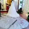 One Layer Long Cathedral Wedding Veils Lace Applique Soft Tulle Bridal Veil Bridal Accessories With Comb2921903