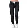 2018 new hotsale fashion Women Casual Jogger Pants Drawstring Elastic Waisted Jeans Solid Ladies Denim Pants Slim Leggings
