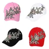 Ball Caps Brand Baseball Cap With Flower Canvas Snapback For Women Female Hat High Quality Rhinestone Denim