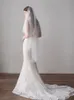 Ivory Beaded Pearls Wedding Veils Long Bridal Veil with Comb Wedding Accessories Bride Mantilla Wedding Veil