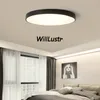 Plafonnier rond LED moderne lampe à disque ultra mince blanc noir couleur bureau maison chambre salon salle à manger éclairage design minimaliste