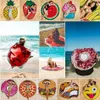 Ronde 3D Imprimer Serviette De Plage Mignon Nourriture Fruits Motif Imprimé Serviette Donuts Hamburgers Châle Écharpe 10pcs OOA4704