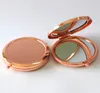 Hochwertige Plain Rose Gold Double Sided Travel Compact Spiegel-Durchmesser 70mm /2.75inch 5pcs / lot