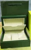 Fabriek Leverancier Groen Originele Box Papers Gift Horloges Dozen Leren Tas Kaart 84mm * 134mm * 185mm 0.7kg voor 116610 116660 116710 116613