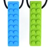 Silicone Brick Chew Teether Soft Teething Brick Pendant Necklace Baby Chewing Biting Soothers Chewlery Toys Toddlers Gifts3372140