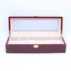 Hoge Kwaliteit 6 Slots Houten Horloge Vitrine Horloges Doos Elegante Sieraden Opslag Georganiseerd caixa para relogio2815